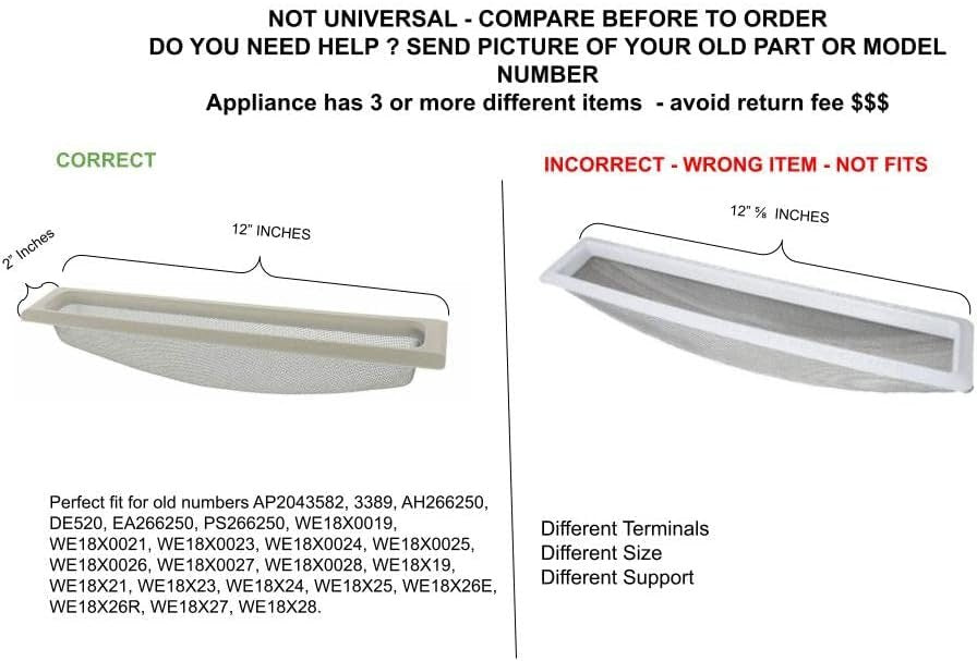 GLOB PRO SOLUTIONS WE18X26 CKD2900 Lint Filter compatible with GE, Hotpoint, JC Penney
