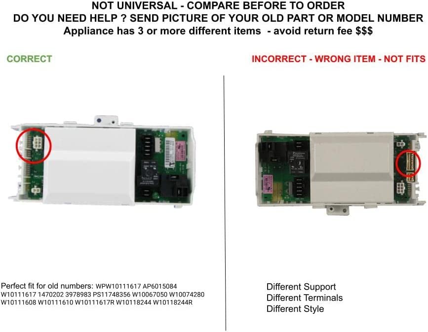 GLOB PRO SOLUTIONS 3978983 1470202 W10067050 W10074280 CKD4315 Main Control Board