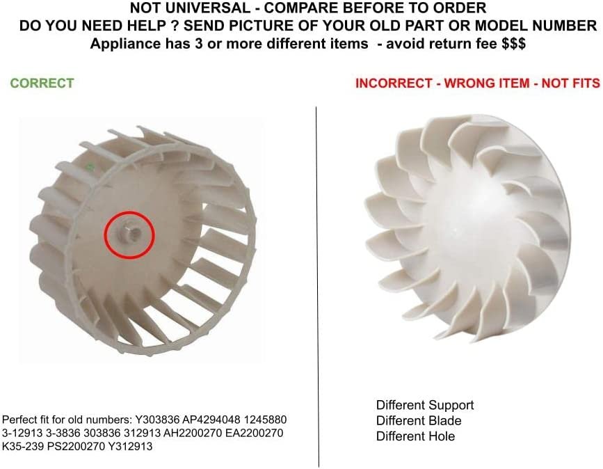GLOB PRO SOLUTIONS AP4294048 PS2200270 EAP2200270 PD00002423 CKD4231 Blower Wheel