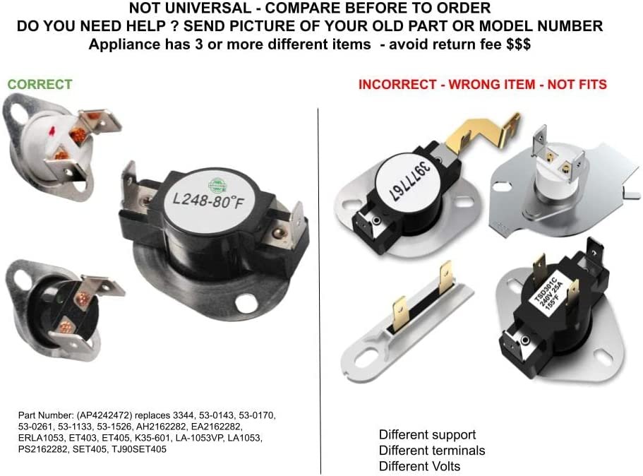 GLOB PRO SOLUTIONS 53-0143 3344 53-0170 53-0261 53-1133 CKD5555 Thermal Fuse and Thermostat Kit