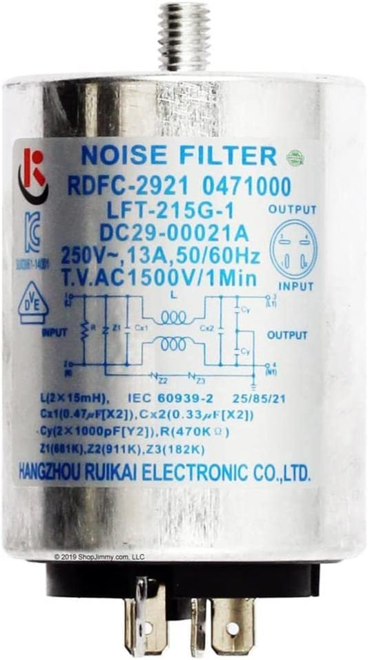 GLOB PRO SOLUTIONS 3377659 CKD2666 Washer Noise Filter 3" ¾ Length Approx. Replacement for and compatible with Samsung Heavy DUTY