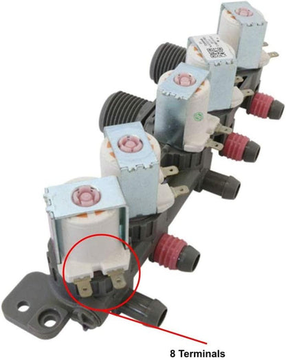 GLOB PRO SOLUTIONS 5221EA1008F 5221EA1008P AJU73213301 AJU75152603 CKD2659 Washer Water Inlet Valve 9" Length Approx. Replacement for and compatible with Kenmore LG Heavy DUTY