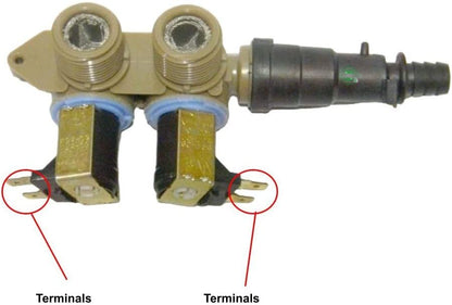 GLOB PRO SOLUTIONS W10175893 4441659 1471336 CKD2041 Washer Water Inlet Valve 7" ¼ Length Approx. Replacement for and compatible with Kenmore Whirlpool Heavy DUTY