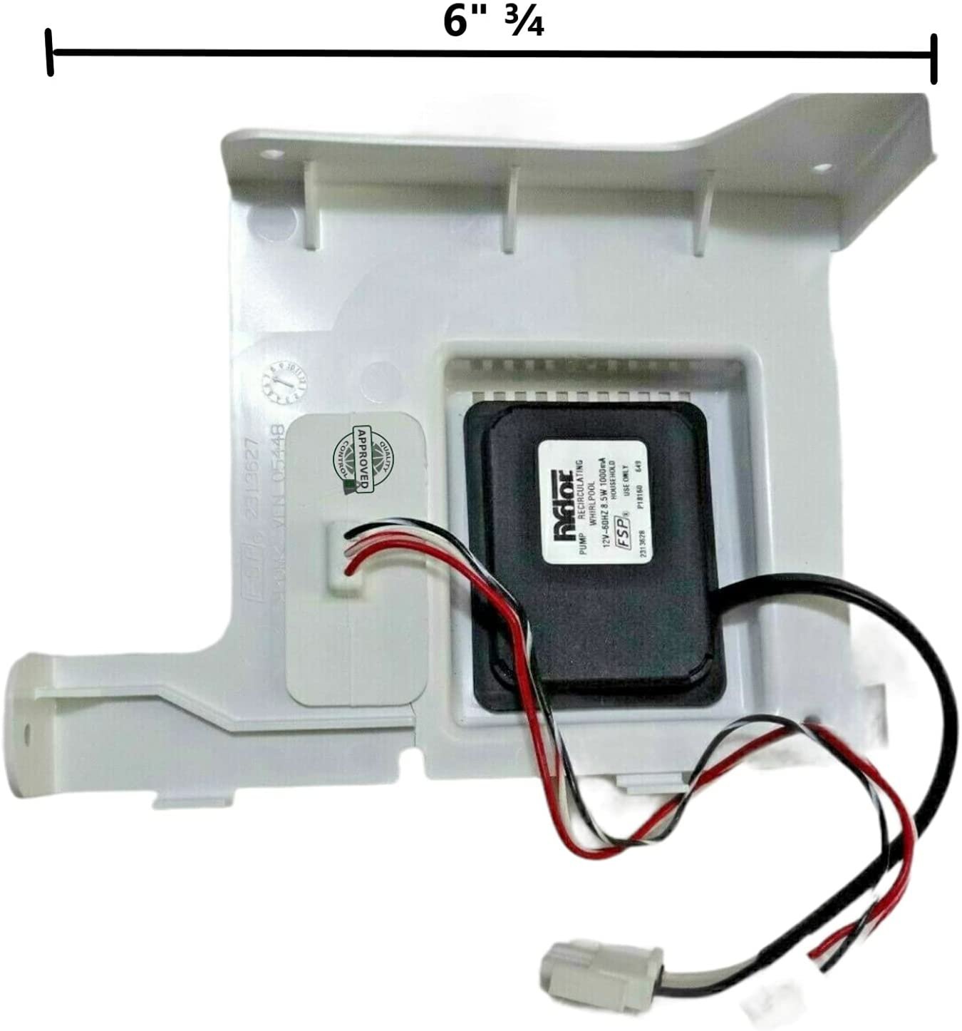 GlobPro 2313702 Ice Maker Circulation Pump Assembly 6" ¾ length Approx. Replacement for and compatible with Whirlpool Maytag KitchenAid Kenmore/Sears Heavy DUTY