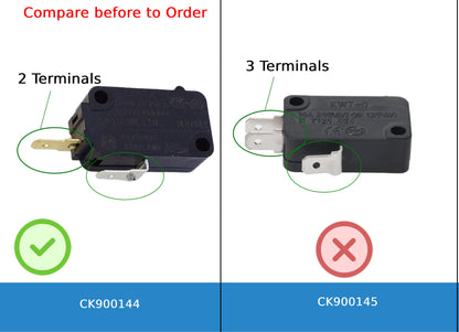 GlobPro D3V-16G-3C25 SZM-V16-FD-63 Microwave Secondary Door Switch 1" ½ Length Approx. Replacement for and Compatible with GE Hotpoint Kenmore Heavy Duty