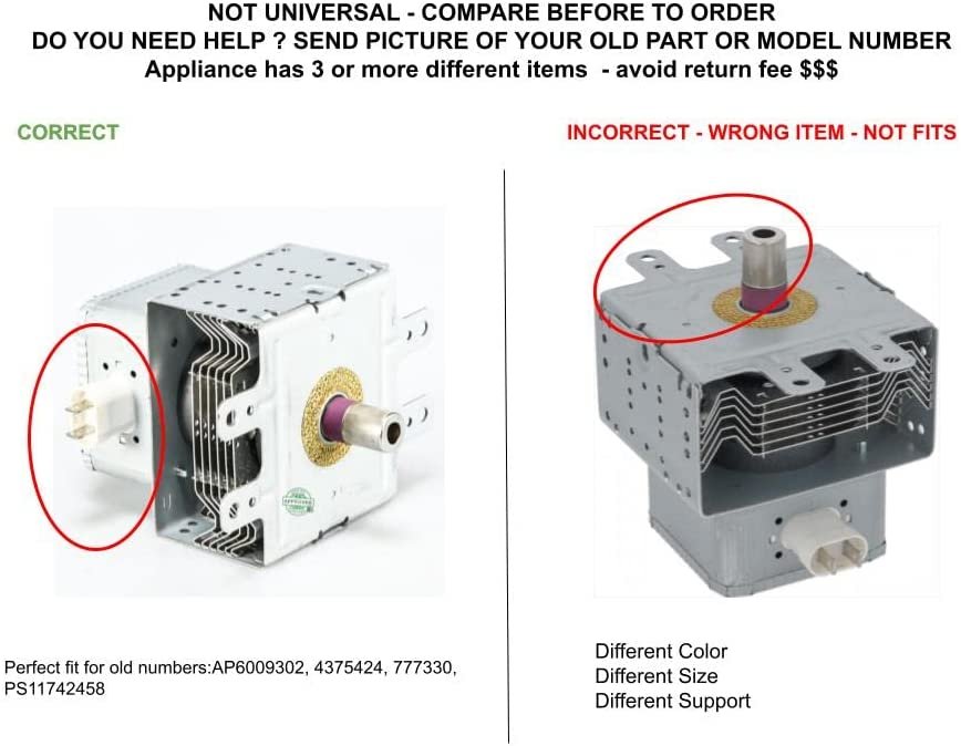GLOB PRO SOLUTIONS WP4375424 CKD2937 Magnetron Replacement for and Compatible with Kitchen Aid Whirlpool Heavy Duty