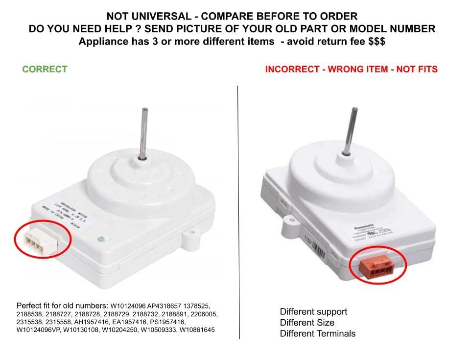 GLOB PRO Solutions AP4318657 PS1957416 EAP1957416 PD00002509 CKD2541 Refrigerator Condenser Motor Kit 4" ¾ Length Approx. Replacement for and Compatible with KitchenAid Whirlpool Kenmore Heavy Duty