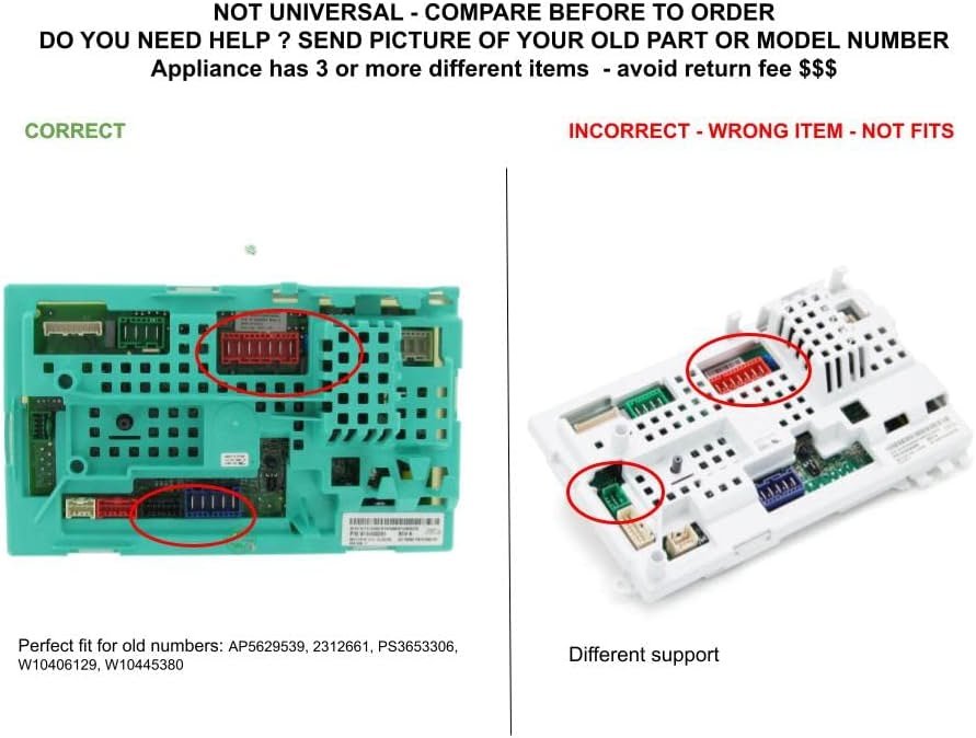 GLOB PRO SOLUTIONS W10406129 2312661 W10445380 CKD2883 Control Board compatible with Whirlpool,