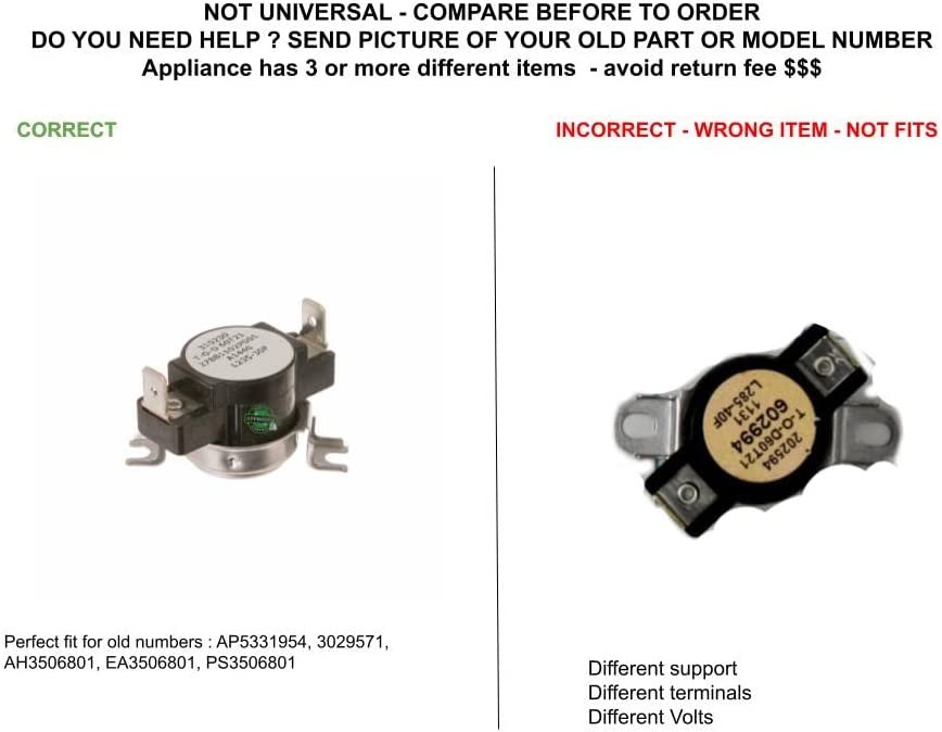 GLOB PRO SOLUTIONS AP5331954 PS3506801 EAP3506801 PD00039896 CKD3218 Safety Thermostat