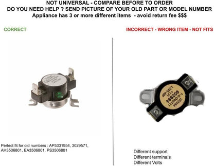GLOB PRO SOLUTIONS AP5331954 PS3506801 EAP3506801 PD00039896 CKD3218 Safety Thermostat