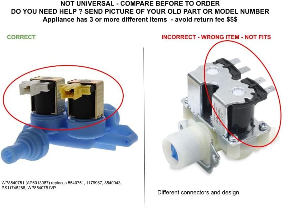 GLOB PRO SOLUTIONS WP8540751 CKD3932 Water Inlet Valve