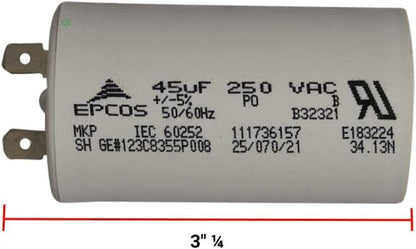GLOB PRO SOLUTIONS WH12X10212 2025708 WH12X10240 CKD2532 Washer Capacitor 3" ¼ Length Approx. Replacement for and compatible with General Electric Hotpoint Heavy DUTY