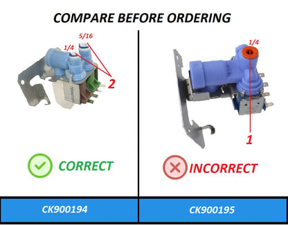 GlobPro PD00000995 Fridge Water Inlet Valve - ¼" - 5/16" inlet 2 coil Replacement for and compatible with General Electric Kenmore Heavy DUTY