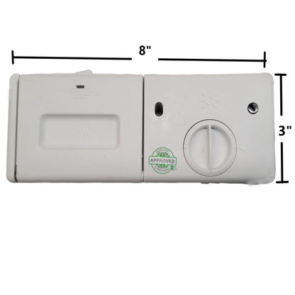 GlobPro 5304484723 7154574405 7154574406 Diswasher Detergent & Rinse Aid Dispenser 8" length Approx. Replacement for and compatible with Frigidaire Kenmore Electrolux Heavy DUTY