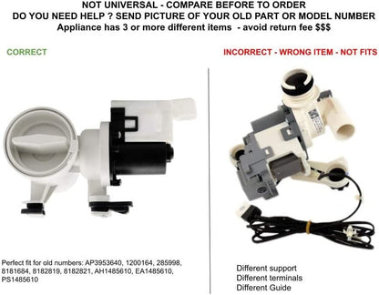 GLOB PRO SOLUTIONS AP3953640 PS1485610 EAP1485610 PD00002352 CKD5607 Drain Pump Assembly