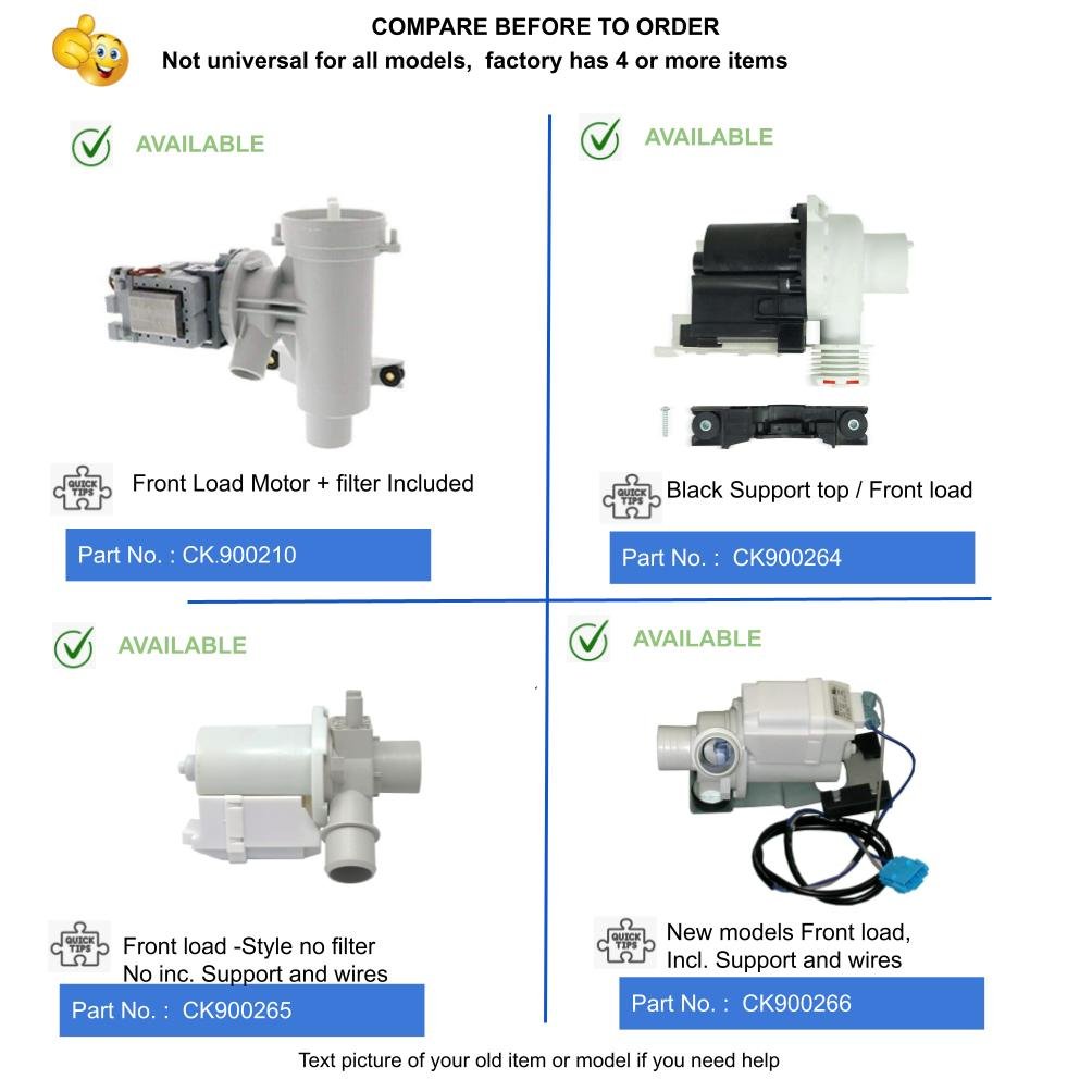 2-3 Days Delivery-Hotpint RCA  Washer Drain Pump Assembly wh23X10030