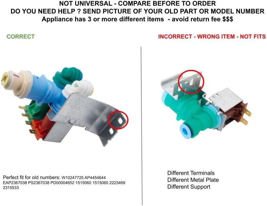 GLOB PRO SOLUTIONS AP4454644 EAP2367038 PS2367038 PD00004652 CKD4713 Water Inlet Valve Kit