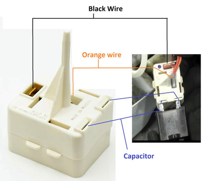 WR09X10107 + Capacitor WR55X24064 Refrig Compressor Start Relay  Fits GE