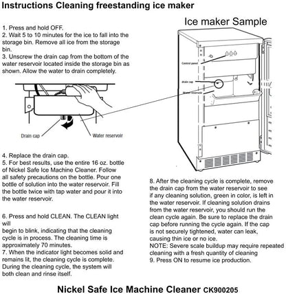 Ice Maker Machine Cleaner  KitchenAid, GE Monogram, Kenmore and more CK900206 Fits WX08X42870