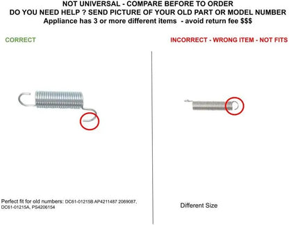 GLOB PRO SOLUTIONS DC61-01215A 2069087 CKD2426 Dryer Idler Tension Spring 2" ¾ Length Approx. Replacement for and compatible with Samsung Kenmore Heavy DUTY