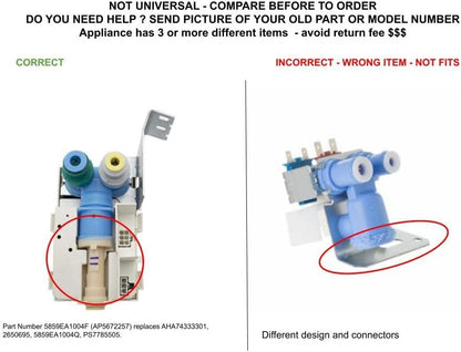 Global Solutions WPW10159839 Water Valve Inlet Wl for Whirlpool Refrigerator W10159839 2305225