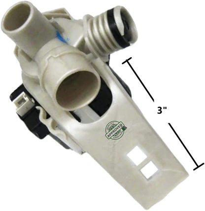 GlobPro WP25001052 Washer Water Drain Pump 7" ¼ large Approx. Replacement for and compatible with Crosley Maytag Amana Heavy DUTY