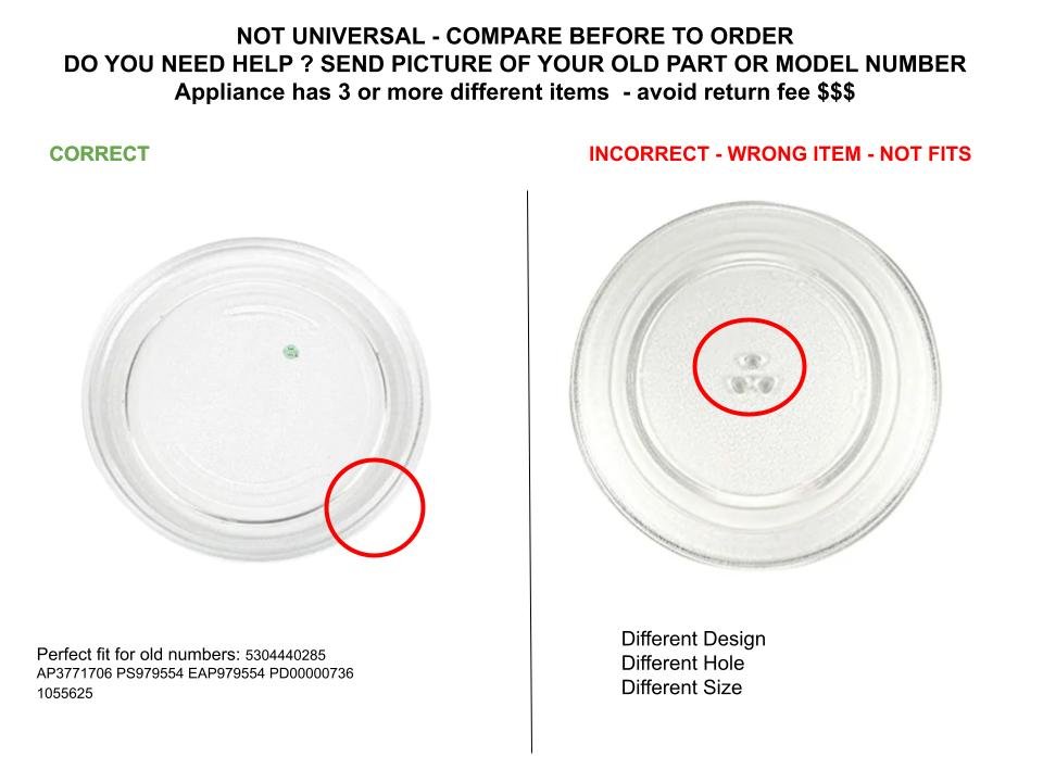 GlobPro 5304440285 Microwave Glass Turntable Tray 13" Diameter Approx. Replacement for and Compatible with Frigidaire Heavy Duty