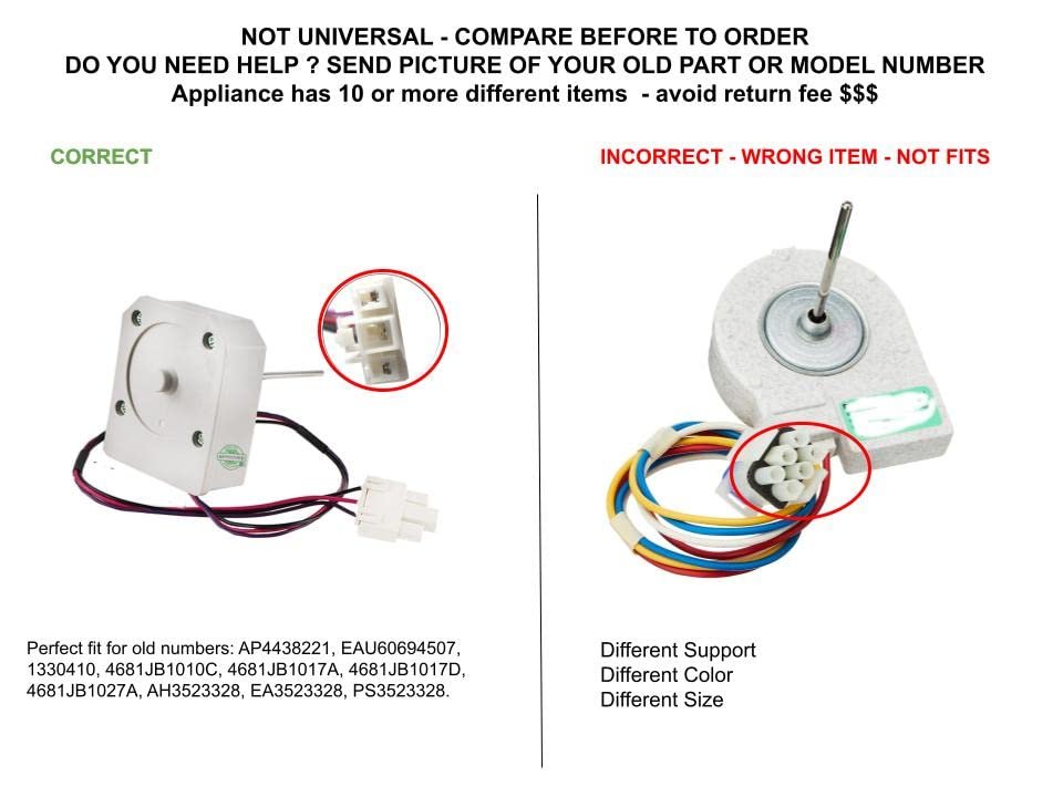 GLOB PRO SOLUTIONS EAU60694507 Evaporator Fan Motor Replacement for and Compatible with Kenmore LG Heavy Duty
