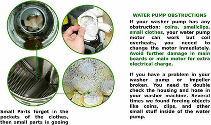 GLOB PRO SOLUTIONS 5859EA1004F 5859EA1004Q CKD1419 Washer Drain Pump Assembly Replacement for and compatible with LG Heavy DUTY