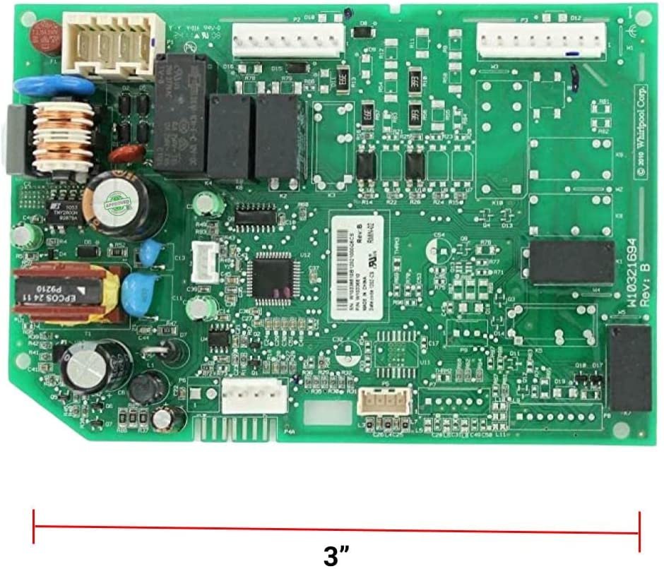 GLOB PRO SOLUTIONS AP6039966 CKD1807 Refrigerator Control Board 6" ½ length Approx. Replacement for and compatible with Whirlpool Heavy DUTY