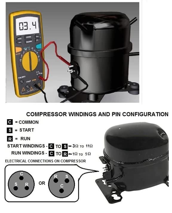 GLOB PRO SOLUTIONS 513605014 Embraco TSD2 Refrigerator Compressor Start Relay & Capacitor CK513605014 1/4 Terminal Compatible with Heavy Duty