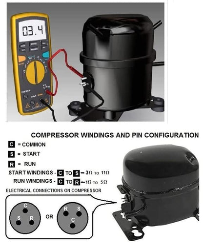 GLOB PRO SOLUTIONS 513605014 Embraco TSD2 Refrigerator Compressor Start Relay & Capacitor CK513605014 1/4 Terminal Compatible with Heavy Duty