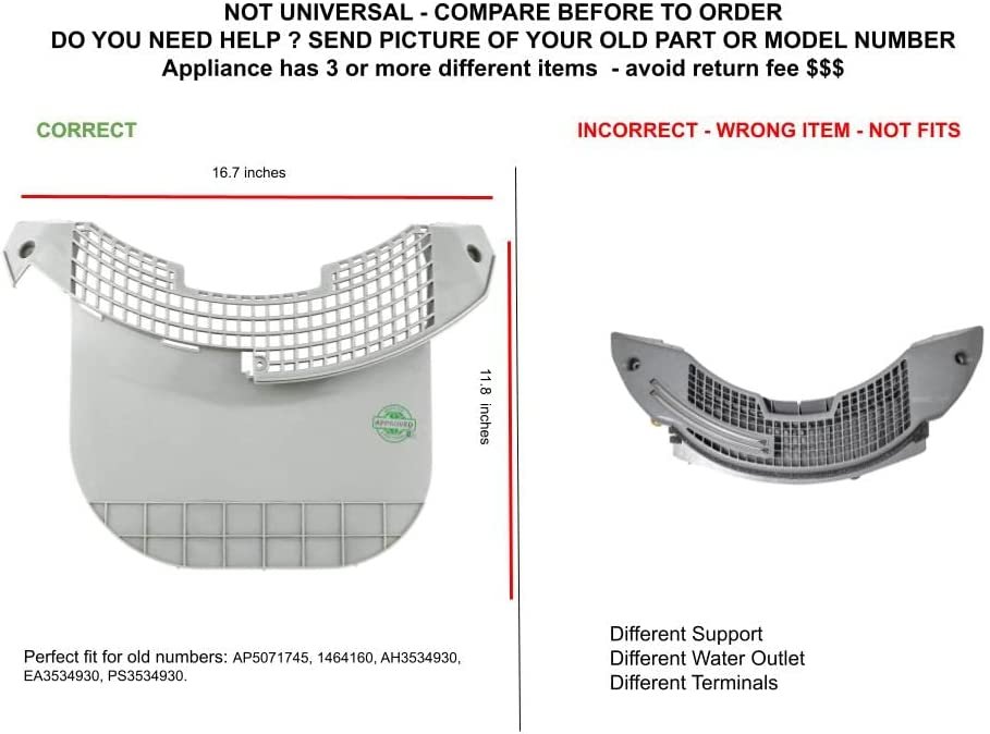 GLOB PRO SOLUTIONS 1464160 CKD4803 Lint Filter Cover Guide
