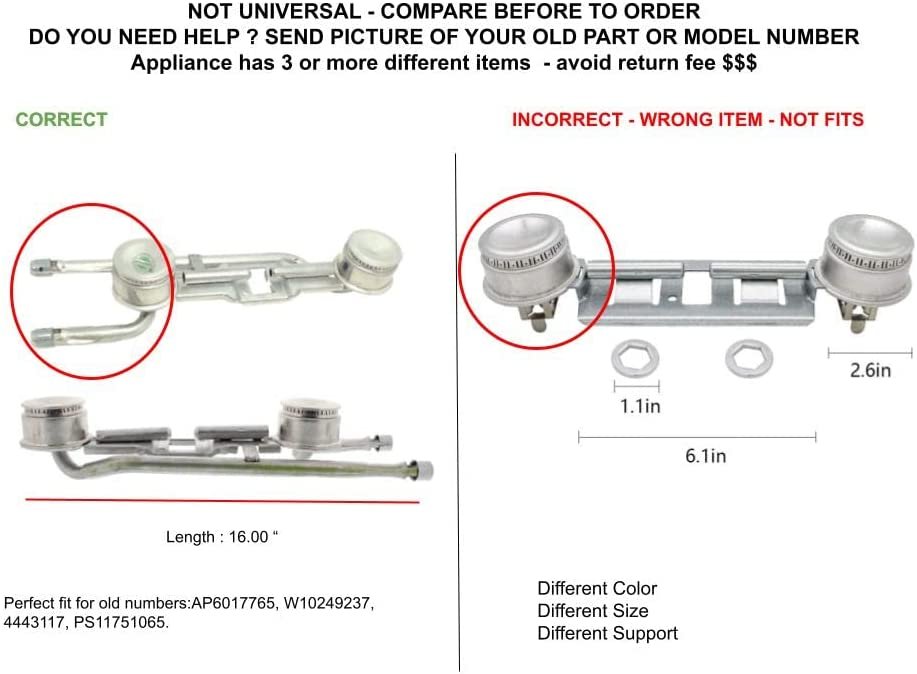 GLOB PRO SOLUTIONS WP74003332 CKD3594 Dual Top Surface Burner Assembly