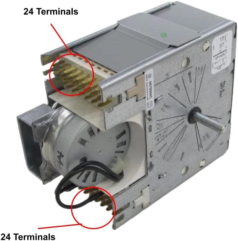 GLOB PRO SOLUTIONS 3954756 4438763 8575004 CKD2493 Washer Timer 5" ½ Length Approx. Replacement for and compatible with Whirlpool Kenmore Heavy DUTY