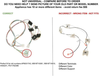 GLOB PRO SOLUTIONS WB18X23942 CKD2784 Spark Ignition Switch and Harness Compatible with GE, ,