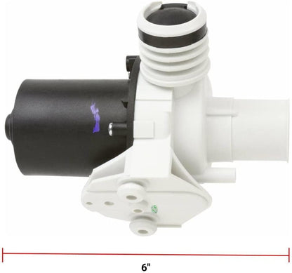GLOB PRO SOLUTIONS 34001340 1185351 CKD2110 Washer Drain Pump Assembly 6" Length Approx. Replacement for and compatible with Maytag Whirlpool Heavy DUTY