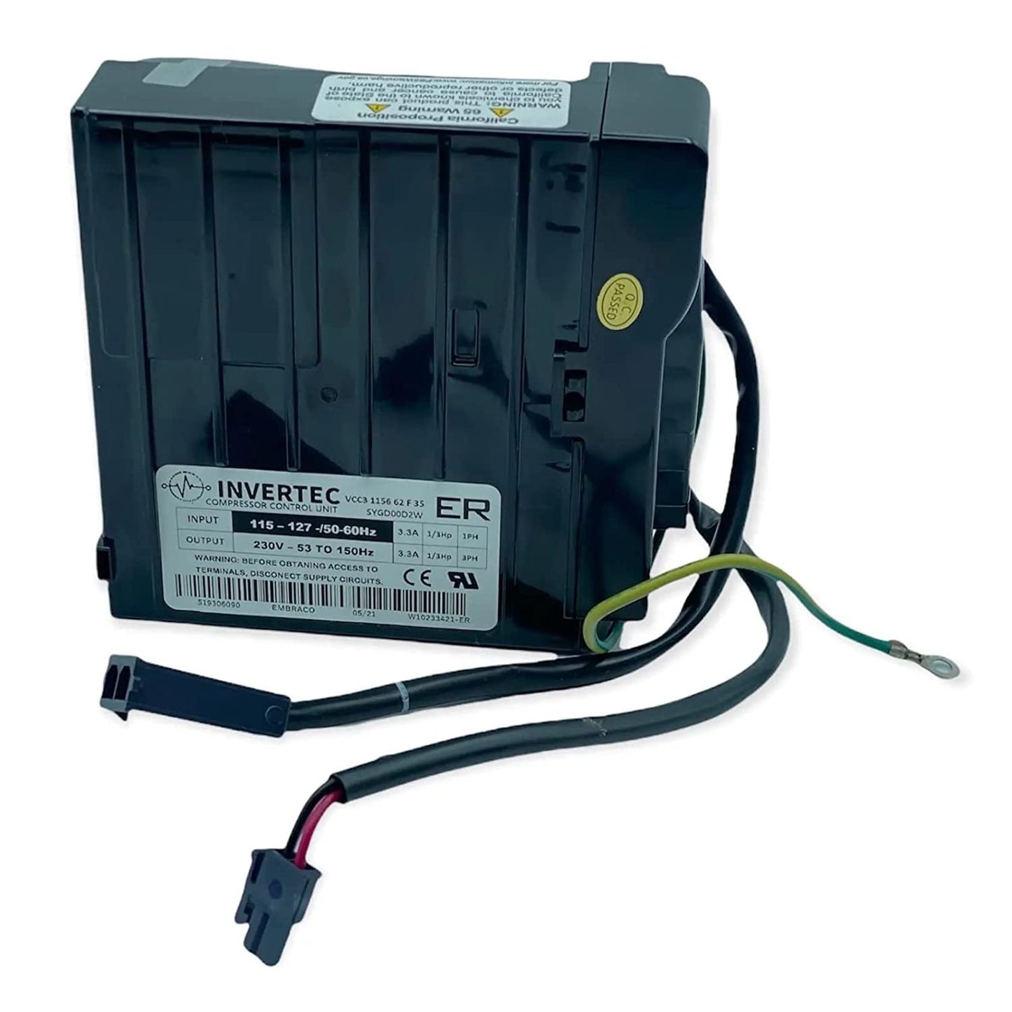 GLOB PRO SOLUTIONS VCC3 1156 62 F 35 Refrigerator Inverter Box Assembly Replacement for and Compatible with Embraco Heavy Duty