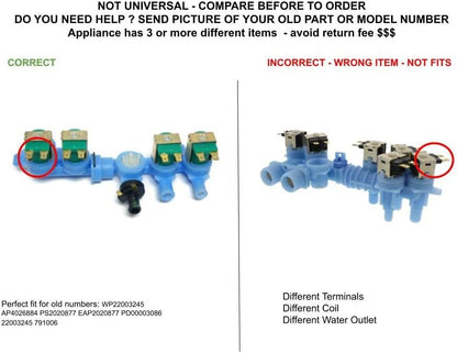 GLOB PRO SOLUTIONS AP4026884 PS2020877 EAP2020877 PD00003086 CKD4741 Water Inlet Valve