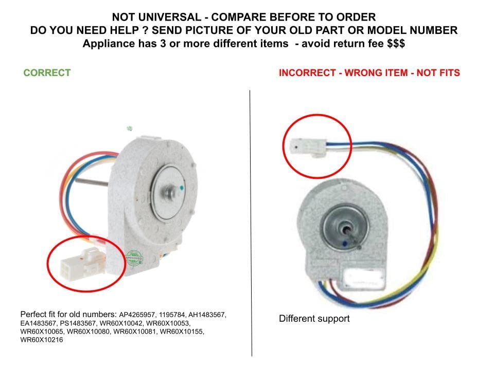 GLOB PRO SOLUTIONS 197D2407P013 CKD2962 Condenser Fan Motor compatible with GE, Hotpoint,