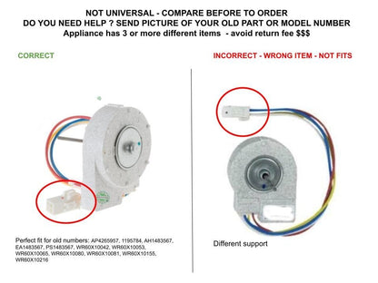 GLOB PRO SOLUTIONS 197D2407P013 CKD2962 Condenser Fan Motor compatible with GE, Hotpoint,