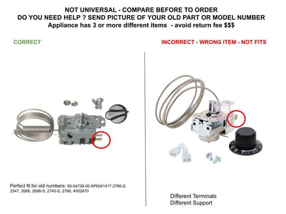 GLOB PRO SOLUTIONS 80-54738-00 CKD2527 Refrigerator Control Temperature 4" ½ Length Approx. Replacement for and Compatible with U-Line Heavy Duty