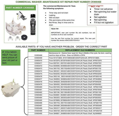 E-DrUS CK900480 compatible with Kenmore Washer Timer 8541939A/B/C/D/E/F/G/H/I/J/K compatible with Heavy DUTY